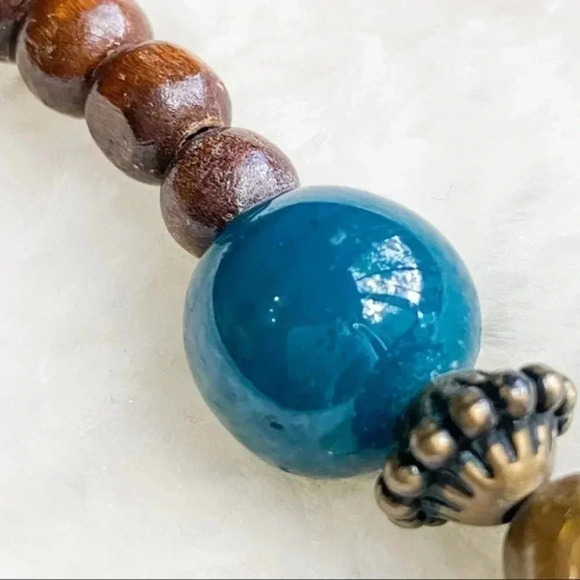 Fashion Statement Necklace Bold Deep Blue Ocean Pendant - Picture 6 of 8